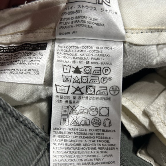 Levis‎ Cargo Shorts Mens 38 Olive Green 11" Utility Outdoor Pockets Canvas - Picture 9 of 10